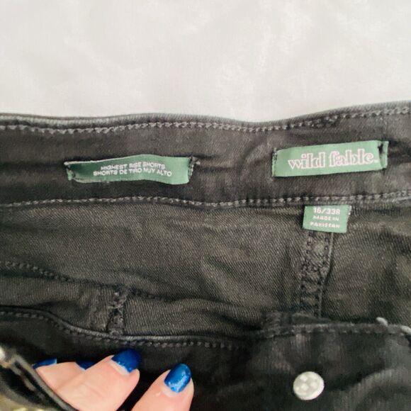 Wild Fable Highest Rise Jean Shorts Women's Plus Size 16/33 Regular Black Denim - Picture 6 of 7